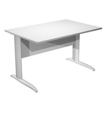 Scrivania lineare Easy - 160 x 80 x 72 cm - Bianco/grigio alluminio