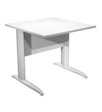 Scrivania lineare Easy - 80 x 80 x 72 cm - Bianco/grigio alluminio