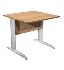 Scrivania lineare Easy - 80 x 80 x 72 cm - Faggio/grigio alluminio