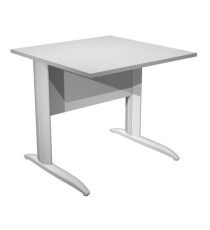 Scrivania lineare Easy - 80 x 80 x 72 cm - Grigio/grigio alluminio