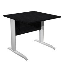 Scrivania lineare Easy - 80 x 80 x 72 cm - Nero venato/grigio alluminio