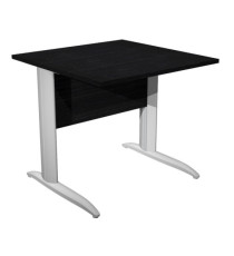 Scrivania lineare Easy - 80 x 80 x 72 cm - Nero venato/grigio alluminio