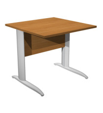 Scrivania lineare Easy - 80 x 80 x 72 cm - Noce chiaro/grigio alluminio