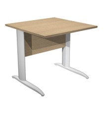 Scrivania lineare Easy - 80 x 80 x 72 cm - Rovere/grigio alluminio