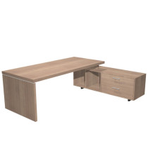 Scrivania Manager Prestige - con mobile servizio reversibile - 210 x 90 x 74 cm -  ciliegio arabis