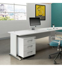 Scrivania Operativa Agorà Basic - fianchi a L melaminico - 140 x 80 x H 73 cm - bianco