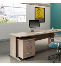 Scrivania Operativa Agorà Basic - fianchi a L melaminico - 140 x 80 x H 73 cm - rovere