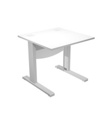 Scrivania Operativa Agorà Basic - fianchi a L metallo - 80 x 80 x L 73 cm - bianco