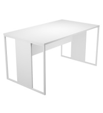 Scrivania singola Essence - 180 x 80 cm - Bianco - Gamba bianco