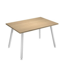 Scrivania Skinny Metal - 120 x 80 x H 74,4 cm - bianco / rovere