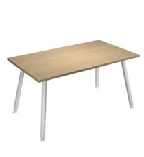 Scrivania Skinny Metal - 140 x 80 x H 74,4 cm - bianco / rovere