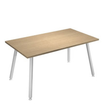 Scrivania Skinny Metal - 140 x 80 x H 74,4 cm - bianco / rovere