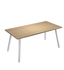 Scrivania Skinny Metal - 180 x 80 x H 74,4 cm - bianco / rovere