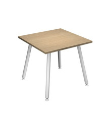 Scrivania Skinny Metal - 80 x 80 x H 74,4 cm - bianco / rovere