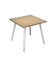 Scrivania Skinny Metal - 80 x 80 x H 74,4 cm - bianco / rovere