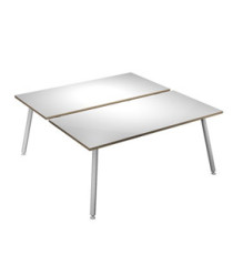 Scrivania Skinny Metal a 2 postazioni contrapp. - 140 x 166 cm - bianco