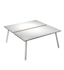 Scrivania Skinny Metal a 2 postazioni contrapp. - 140 x 166 cm - bianco
