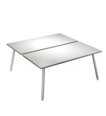 Scrivania Skinny Metal a 2 postazioni contrapp. - 160 x 166 cm - bianco