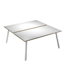 Scrivania Skinny Metal a 2 postazioni contrapp. - 160 x 166 cm - bianco