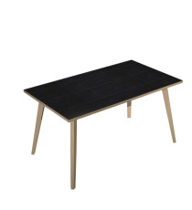 Scrivania Woody - 140 x 80 x H 74,4 cm - rovere / nero venato