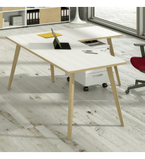 Scrivania Woody - 80 x 80 x H 74,4 cm - rovere / bianco