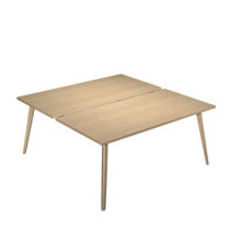 Scrivania Woody a 2 postazioni contrap. - 120 x 166 cm - rovere