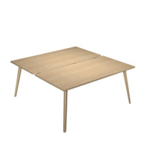 Scrivania Woody a 2 postazioni contrap. - 120 x 166 cm - rovere