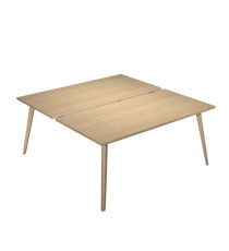 Scrivania Woody a 2 postazioni contrap. - 140 x 166 cm - rovere