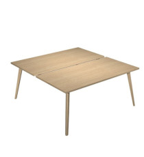 Scrivania Woody a 2 postazioni contrap. - 160 x 166 cm - rovere