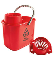 Secchio Polar - con strizzatore - 15 L - rosso -  30 x 27 x 37 cm - Perfetto