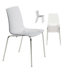 Sedia Aeterna - 48 x 53 x 82 cm - policarbonato - trasparente goffrata - Grandsoleil - conf. 4 pezzi