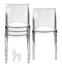 Sedia B-side - 48 x 50 x 81,5 cm - policarbonato - trasparente - Grandsoleil - conf. 4 pezzi