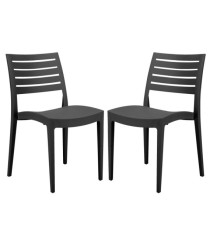 Sedia Firenze - 49 x 51 x 80 cm - polipropilene - antracite - Grandsoleil - conf. 2 pezzi
