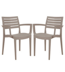 Sedia Firenze - con braccioli - 59 x 51 x 80 cm - polipropilene - juta - Grandsoleil - conf. 2 pezzi