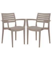 Sedia Firenze - con braccioli - 59 x 51 x 80 cm - polipropilene - juta - Grandsoleil - conf. 2 pezzi