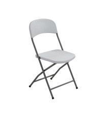Sedia pieghevole - 43x43x83 cm - polietilene/acciaio verniciato - bianco - Serena Group