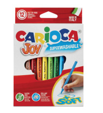 Pennarelli Joy - punta 2,6mm - colori assortiti - lavabili - Carioca - scatola 12 pezzi Pennarelli Joy - punta 2,6mm - colori assortiti - lavabili - Carioca - scatola 12 pezzi