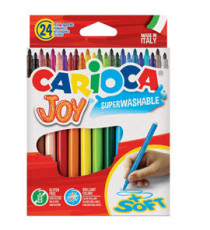 Pennarelli Joy - punta 2,6mm - colori assortiti - lavabili - Carioca - scatola 24 pezzi Pennarelli Joy - punta 2,6mm - colori assortiti - lavabili - Carioca - scatola 24 pezzi
