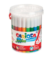 Pennarelli Jumbo - punta 6,0mm - colori assortiti - lavabili - Carioca - barattolo 50 pezzi Pennarelli Jumbo - punta 6,0mm - colori assortiti - lavabili - Carioca - barattolo 50 pezzi