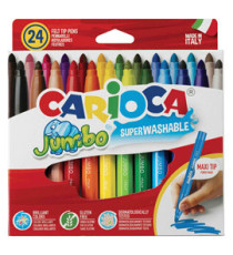 Pennarelli Jumbo - punta 6,0mm - colori assortiti - lavabili - Carioca - scatola 24 pezzi Pennarelli Jumbo - punta 6,0mm - colori assortiti - lavabili - Carioca - scatola 24 pezzi