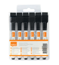 Pennarelli magnetici per lavagne bianche - nero - Nobo / Rexel - conf. 6 pezzi