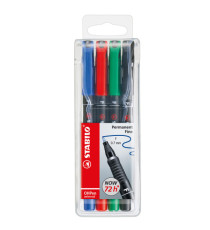 Pennarelli OHPen 842 universal permanente - punta fine 0,7mm - astuccio 4 colori - Stabilo Pennarelli OHPen 842 universal permanente - punta fine 0,7mm - astuccio 4 colori - Stabilo