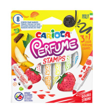 Pennarelli Perfume Stamps - punta doppia 7,0 mm - colori assortiti - Carioca - astuccio 8 pezzi Pennarelli Perfume Stamps - punta doppia 7,0 mm - colori assortiti - Carioca - astuccio 8 pezzi