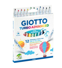 Pennarelli Turbo Advanced - punta 2,8mm - colori assortiti - Giotto - astuccio 12 pezzi Pennarelli Turbo Advanced - punta 2,8mm - colori assortiti - Giotto - astuccio 12 pezzi