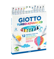Pennarelli Turbo Advanced - punta 2,8mm - colori assortiti - Giotto - astuccio 12 pezzi Pennarelli Turbo Advanced - punta 2,8mm - colori assortiti - Giotto - astuccio 12 pezzi