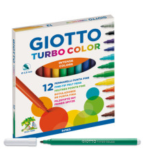 Pennarelli Turbo Color - punta ø2,8mm - colori assortiti - Giotto - astuccio 12 pezzi Pennarelli Turbo Color - punta ø2,8mm - colori assortiti - Giotto - astuccio 12 pezzi
