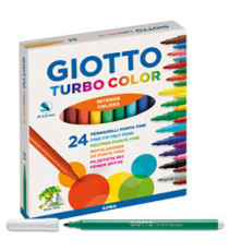 Pennarelli Turbo Color - punta ø2,8mm - colori assortiti - Giotto - astuccio 24 pezzi Pennarelli Turbo Color - punta ø2,8mm - colori assortiti - Giotto - astuccio 24 pezzi