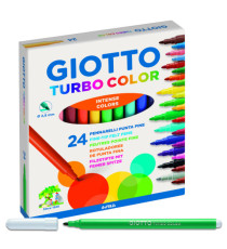 Pennarelli Turbo Color - punta ø2,8mm - colori assortiti - Giotto - astuccio 24 pezzi Pennarelli Turbo Color - punta ø2,8mm - colori assortiti - Giotto - astuccio 24 pezzi