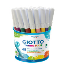 Pennarelli Turbomaxi - punta ø5mm - colori assortiti - Giotto - barattolo 48 pezzi Pennarelli Turbomaxi - punta ø5mm - colori assortiti - Giotto - barattolo 48 pezzi