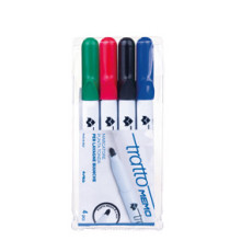 Pennarello a secco Tratto Memo per lavagne cancellabili - astuccio 4 colori - punta conica 2,5mm - Tratto Pennarello a secco Tratto Memo per lavagne cancellabili - astuccio 4 colori - punta conica 2,5mm - Tratto